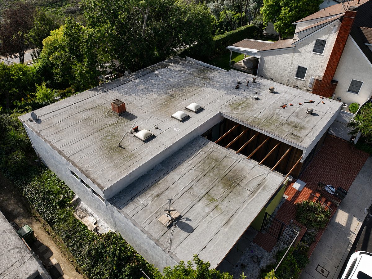 Before: Aged flat roof in Los Angeles