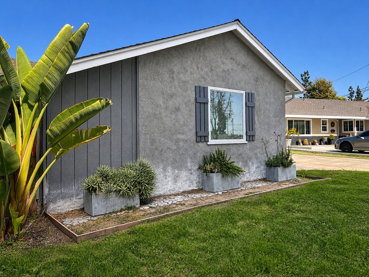 Before: Faded exterior in La Mirada