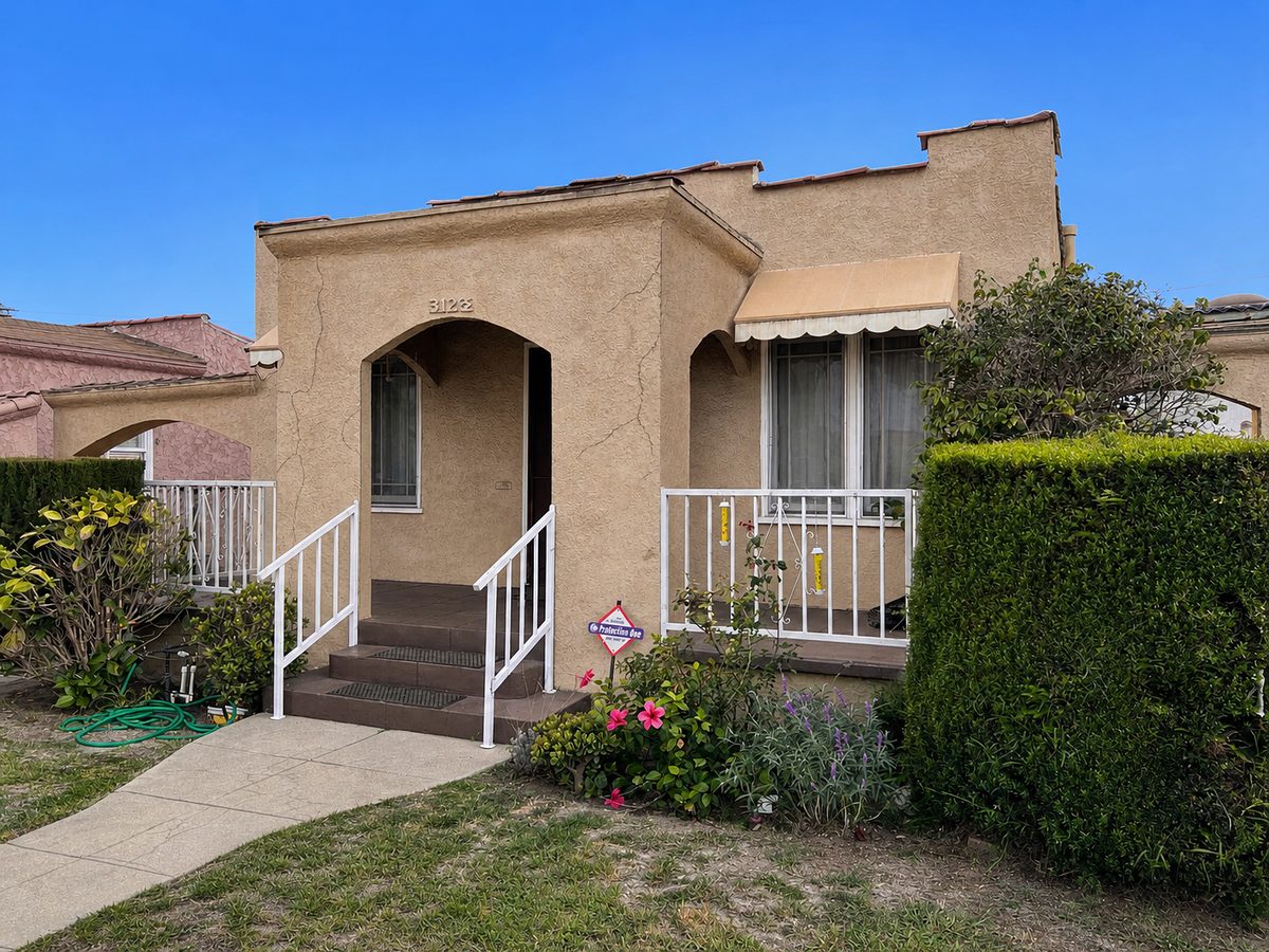 Before: Worn exterior in Los Angeles