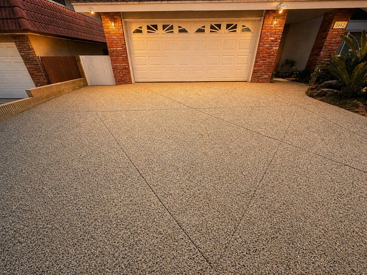 After: Pebble Tec driveway in Torrance