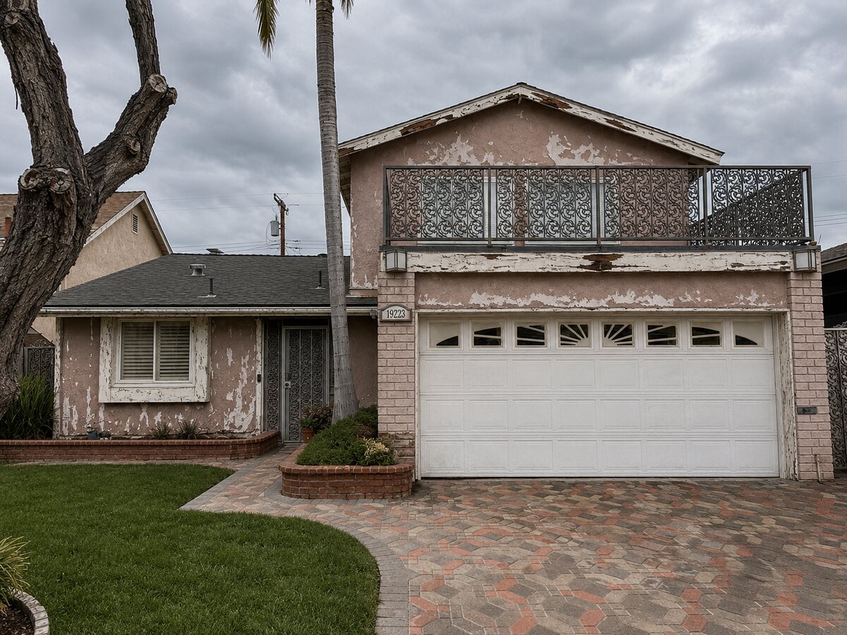 Before: Faded exterior in Carson
