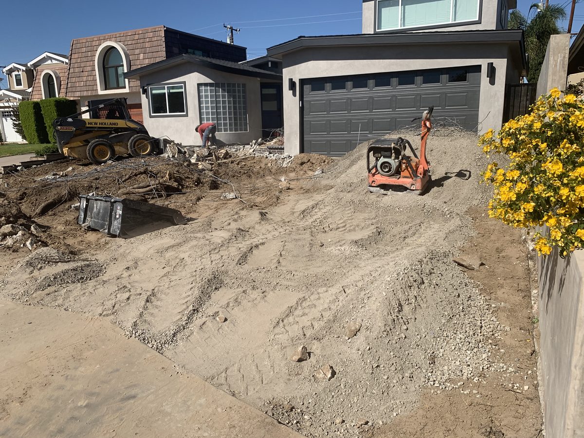 Old driveway demo and tear-out in progress